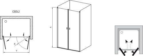 Zuhanyajtó, Ravak Chrome CSDL2-100 fehér 0QVAC10LZ1