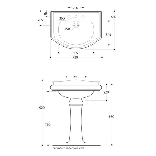 Mosdó, KERASAN RETRO Mosdó 73x54 cm : 104701 Sapho