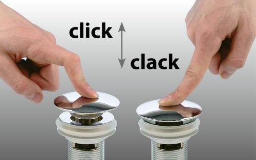 Klikk-Klakk,Sapho klik-klak mosdólefolyó túlfolyó nélkül, 5/4“, fehér kerámia fedéllel (AR900)