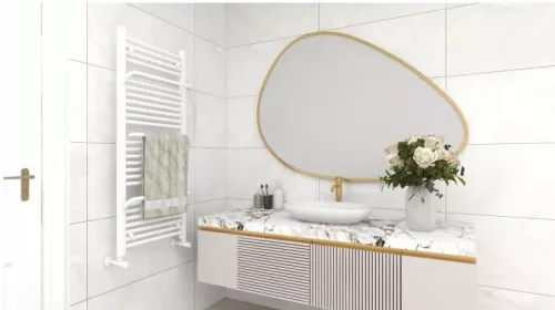 Egyenes radiátor, Arezzo design Smart White 1200x500 törölközőszárítós radiátor AR-SM12050W
