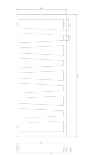 Egyenes radiátor, Arezzo design Diagonal Black 1200x500 törölközőszárító radiátor AR-DB12050