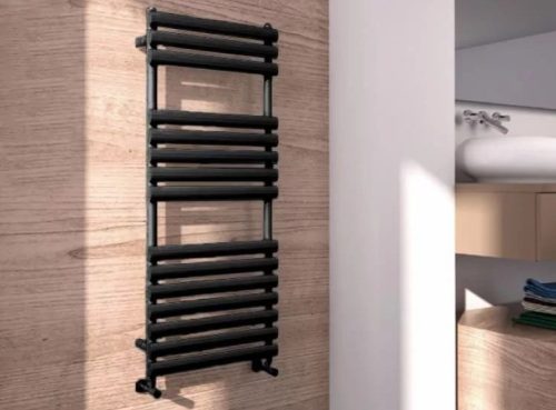 Egyenes radiátor, Arezzo design Moon Black 1200x500 törölközőszárítós radiátor AR-M12050A