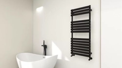 Egyenes radiátor, Arezzo design Moon Black 1200x500 törölközőszárítós radiátor AR-M12050A