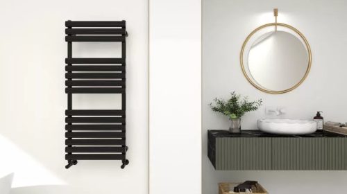 Egyenes radiátor, Arezzo design Moon Black 1200x500 törölközőszárítós radiátor AR-M12050A