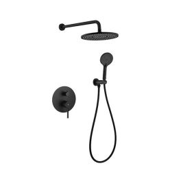   Falba süllyesztett csaptelep, Arezzo design Palmfield zuhanyszett, fekete AR-1160BL