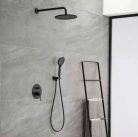 Falba süllyesztett csaptelep, Arezzo design Palmfield zuhanyszett, fekete AR-1160BL