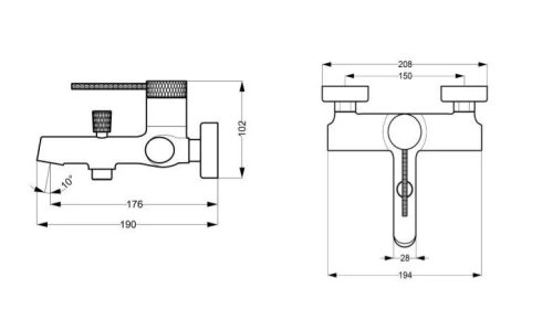 Kádtöltő csaptelep, Arezzo design Palmfield kádtöltő csaptelep, fekete AR-1104BL