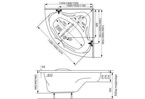 Kád, M-Acryl Rita 135x135