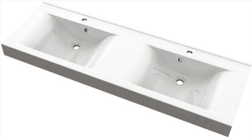 Mosdó, FLAVIA öntöttmárvány duplamosdó 150x10x50 cm: 68154 Sapho