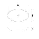 Mosdó, BEAUTY PURE ovális üvegmosdó 52x37,5x13,5cm: 2501-12 Sapho