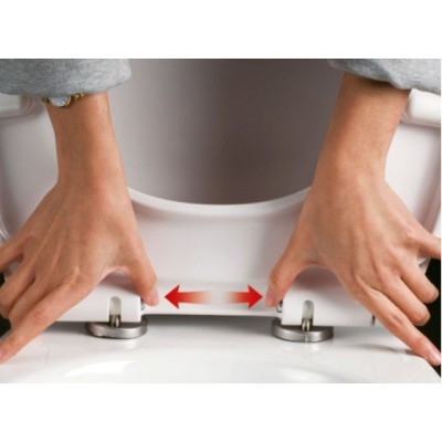 WC tető, Sapho LENA ülőke hidraulikus duroplast Soft Close inox 1703-113