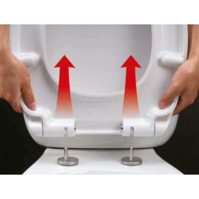 WC tető, Sapho LENA ülőke hidraulikus duroplast Soft Close inox 1703-113