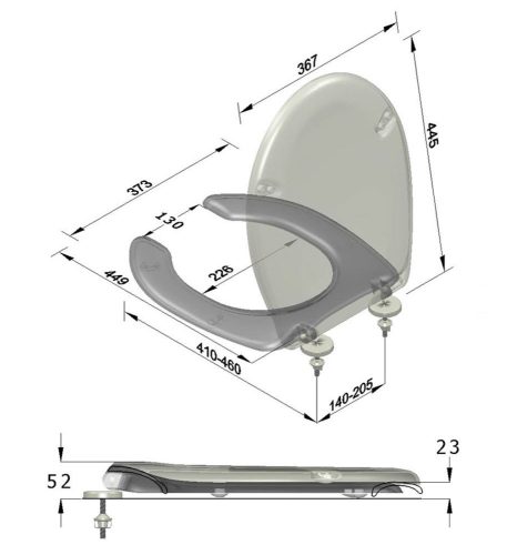 WC tető, SENIOR WC-ülőke mozgáskorlátozottaknak, fehér: 1010 Sapho