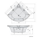 Kád, POLYSAN BERMUDA kád 155x155x47 : 33219 Sapho