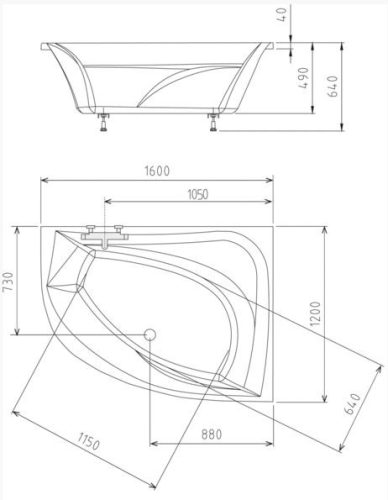 Kád, POLYSAN TANYA kád 160x120x49 cm, jobb : 66119 Sapho