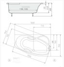 Kád, POLYSAN MAMBA kád 160x95x45, jobb : 28111 Sapho