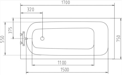 Kád, POLYSAN LAURA kád, 160x70x39: 24611 Sapho