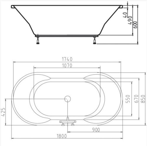 Kád, POLYSAN IO kád 180x85x49 : 16611 Sapho
