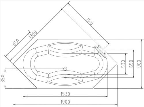 Kád, POLYSAN TOKATA kád 136x136x44 : 17111 Sapho