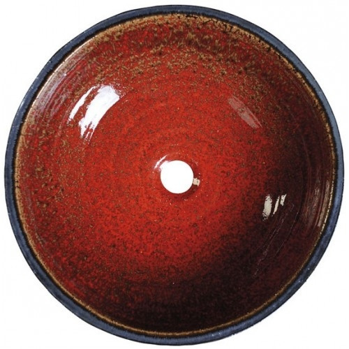 Mosdó, ATTILA kerámiamosdó 44x14 cm, paradicsomvörös/kerozin: DK007 Sapho