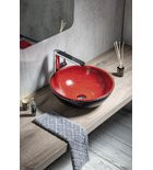 Mosdó, ATTILA kerámiamosdó 44x14 cm, paradicsomvörös/kerozin: DK007 Sapho