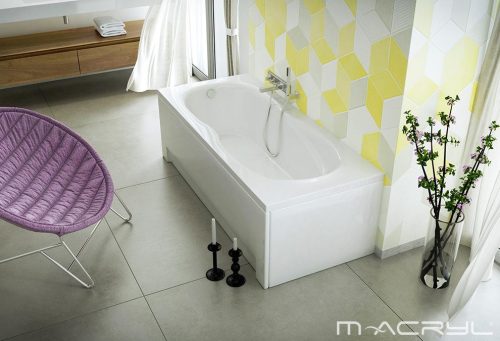 Hidromasszázs kád, M-Acryl Klara  180x80 Wellness Premium 24 fúvókás elektronikus