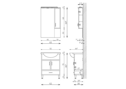 Komplett bútor, Tboss Classic 65 jobbos felsőszekrénnyel