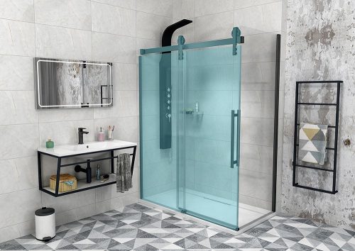 Fix fal, Sapho GELCO VOLCANO transparent/matt fekete 80cm : GV3480