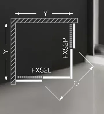 Zuhanykabin, Roltechnik PXS2L+PXS2P szögletes / 100x100x185 :RT