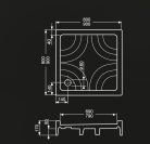 Zuhanytálca, Roltechnik Cola-P 900x900 önhordó szögletes