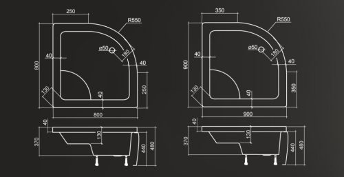 Zuhanytálca, Roltechnik Viki Lux/800 Sanipro