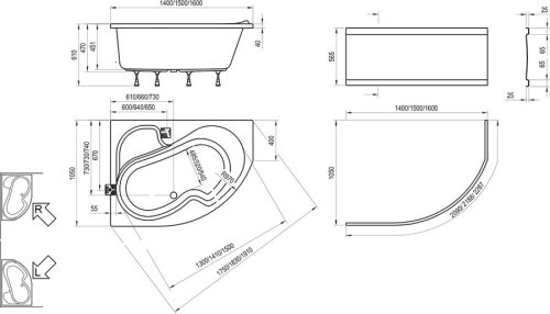 Kád, Ravak Rosa I 140 balos CI01000000