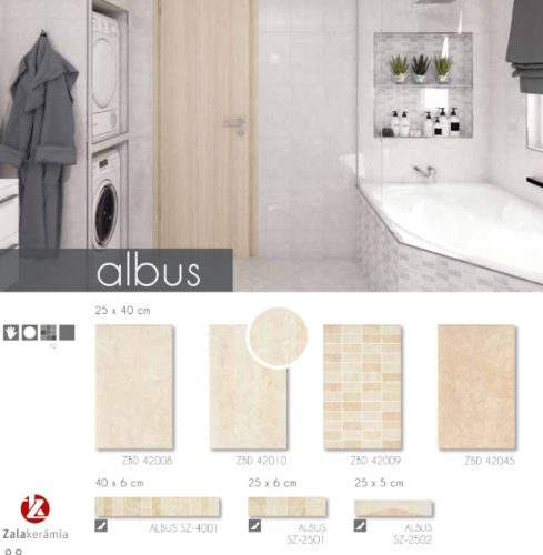 Listello, Zalakerámia ALBUS BEIGE SZ-2502 5X25 ZAL-DALSZ2502