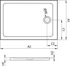 Zuhanytálca, Radaway Doros F 120x90 akril zuhanytálca