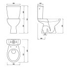 WC, AQUALINE Migel WC kombi alsó kifolyású LC2258