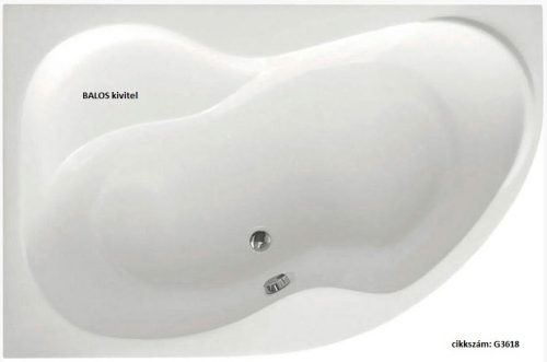 Kád, AQUALINE CIDLINA akril kád 150x105x45 cm, bal, láb nélkül: G3618