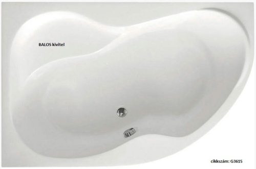 Kád, AQUALINE CIDLINA akril kád 160x105x47 cm, jobb, láb nélkül: G3614