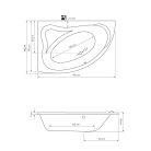 Kád, AQUALINE ORAVA - Akril kád 150x90 bal: G1590