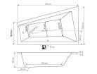Kád, AQUALINE METUJE akril kád 160x100x47 cm, jobb, láb nélkül: G2611