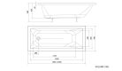 Kád, AQUALINE DOUBRAVA akril kád 170x70x42 cm, láb nélkül: A1770