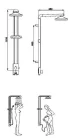Zuhanyszett, AQUALINE TOUR zuhanyoszlop aluminium, magasság 1100 mm SL030