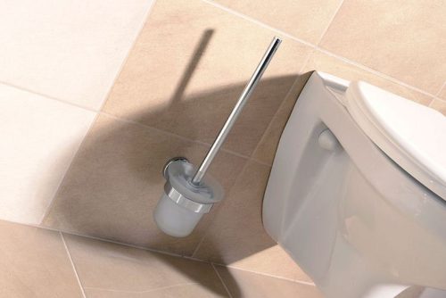 WC-kefe tartó, AQUALINE SAMBA WC-kefe tejüveg tartóval: SB108