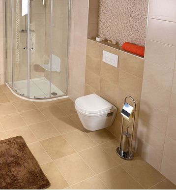 WC-kefe tartó, AQUALINE SAMBA álló WC-kefe és papírtartó, króm: SB131