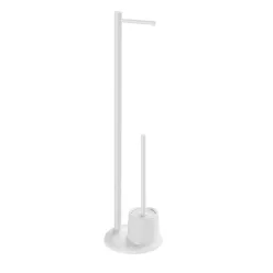   WC papír tartó, AQUALINE WHITE LINE álló fehér kefével MM32