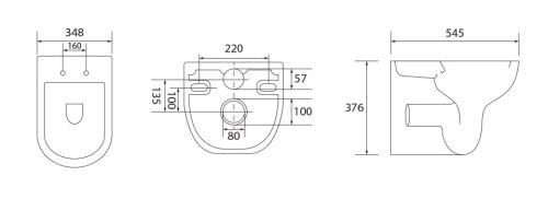 WC, Wellis WF00035 Erin fali rimless WC
