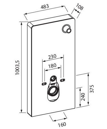Öblítőtartály, Wellis CorsicaBlack falsík előtti fali WC-hez WF00073