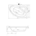 Kád, AQUALINE ORAVA - Akril kád 150x90 jobb: G1591