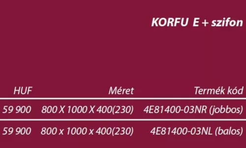 Zuhanytálca, Radaway Korfu E 120x90 balos akril zuhanytálca