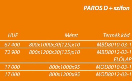 Zuhanytálca, Radaway Paros D 100x80 műmárvány zuhanytálca