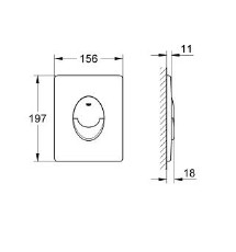 Öblítőtartály nyomólap, Grohe Skate Air króm Cikkszám: 38505000